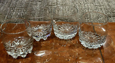 CROWN ROYAL JEWEL OLD FASHIONED LOW BALL WHISKEY GLASSES SET 4 ITALY STARBURST picture