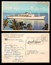 1967 P&O STEAMSHIP COMPANY - SS MIAMI - Chrome Advertising Postcard picture