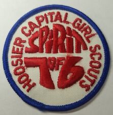 Vtg 1976 Girl Scouts Hoosier Capital Spirit of 76 Badge Patch Rare Blue See Pics picture