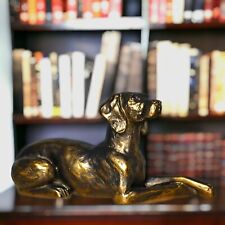 Elegant Resin Weimaraner Statue Lying Dog Figurine Canine Bronze-Finish Decor picture