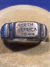 RARE WW2 US ARMY NORTH AFRICA 1944 SILVER COIN HALF DOLLAR RING,LOOK picture