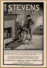 1902 b Stevens Arms Tool Co Grandfather Son Flint Lock Powder Horn Rifles Ad picture