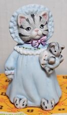 Vintage Cat Figurine Schmid Kitty Cucumber Porcelain 1987 picture