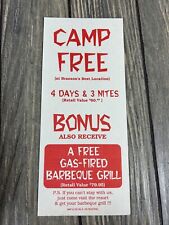 Vintage Camp Free At Bransons Best Location Fall Creek Resort Advertisement  picture