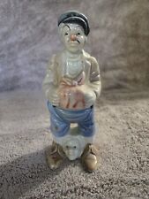 Sad Clown Figurine with Head Between Feet Mid Century Vintage Hobo   picture