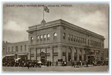 c1940's First National Bank Exterior Roadside Douglas AZ Unposted Flag Postcard picture