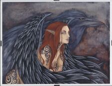 The Morrighan Print by Fantasy Artist Amy Brown Framed Ready to Hang  8.5