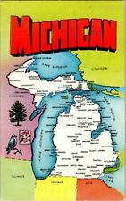 State Of Michigan Vintage Postcard Water Wonderland 1950s picture