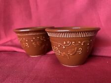 2 Vintage TAYLOR SMITH & TAYLOR TST Oven Serve Ware BROWN CUSTARD CUPS 2.5