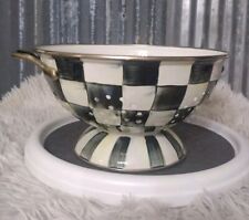 Vintage Mackenzie Childs Courtly Check LARGE Enamel Colander See Pics  picture