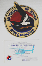 ORIGINAL HUGHES AIRCRAFT 500MD TRANSITION QUALIFIED PATCH & CERTIFICATE picture