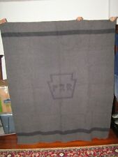Pennsylvania Railroad Grey Wool Blanket with Large PRR Keystone picture