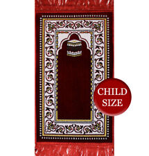 Child Velvet Islamic Turkish Toddler Baby Prayer Rug Small - Red with Kaba picture