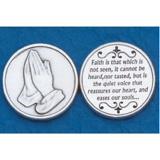 Faith is That Which is Not Seen - Religious Prayer Pocket Token Italian Coin picture