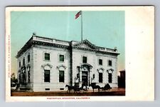 Stockton CA-California, Post Office, Horses & Buggies Antique Vintage Postcard picture