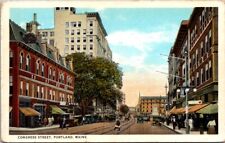 Congress Street Portland Maine C1924 Vintage Postcard picture