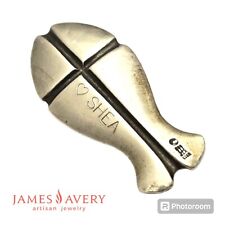 JAMES AVERY Engraved RARE FISH CROSS STERLING SILVER POCKET PIECE picture