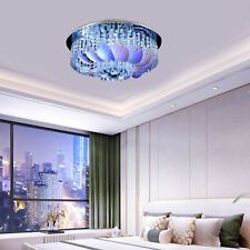 Modern Luxury LED Crystal Chandelier Dimmable Flush Mount 6 Color Ceiling Light picture