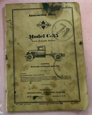 1935 INTERNATIONAL HARVESTER Instruction Book MODEL C-35 picture