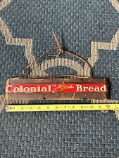 Vintage Colonial Bread Advertising Metal Tin Strip Sign Mounted On Wood Mancave picture