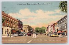 c1940s Main Street Downtown Stores Cars Berkshires Great Barrington MA Postcard picture