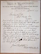 1894 Letterhead Bell & Blanchard Marienville PA Pennsylvania Dealers Shingles picture