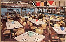 South Norwalk Conneticut Pier Restaurant Interior Postcard c1960 picture