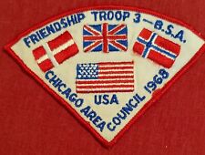 Vintage BSA Friendship Troop 3 Chicago Area Council 1968 Scouts Patch picture
