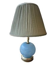 Vintage Blue Frosted Globe Table Lamp MCM picture