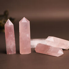 5PC 40-50mm Natural Rose Quartz Crystal Point Stone Obelisk Pink Collection New picture