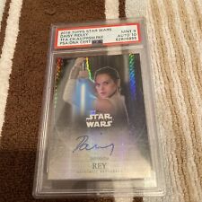 2016 Topps Star Wars Force Awakens Chrome Prisms Daisy Ridley As Rey Auto PSA 9  picture