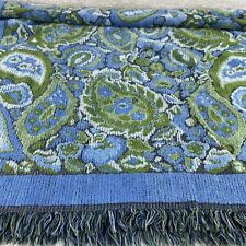 3 Pc VTG Cannon Royal Family Bath Hand Towel Washcloth Set Blue Green Paisley picture