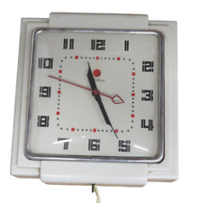 VINTAGE DECO TELECHRON ELECTRIC WALL CLOCK RED KITCHEN STEWARD MODEL 2H25 picture