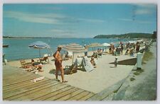 Postcard New York Shelter Island The Pridwin Resort Dock & Beach View Vintage picture
