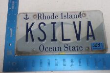 Rhode Island License Plate Tag Vanity 2020 20 RI K Silva Name KSILVA #1 picture