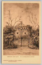 Postcard Wrought Iron Gate In A Charleston Garden, South Carolina Unposted picture