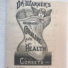 1880s-90s Dr. Warner's Corset's Victorian Print Ad / 2T1-68A picture