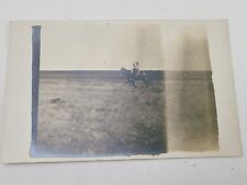 Vintage Real Photo Postcard 2 riders on a Horse  Unmailed picture