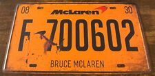 Bruce McLaren Novelty Booster License Plate F 700602 picture