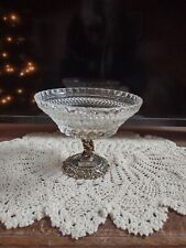 Vintage Chrystal Glass Brass Cherubim Pedestal Bowl Collectible picture