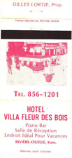 Rivière-Ouelle Canada Hotel Villa Fleur Des Bois Vintage Matchbook Cover picture