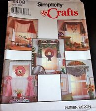Simplicity Pattern 8403 Window Curtains Swags & Seasonal Decor Wreaths Uncut picture