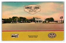 ABILENE, TX Texas ~ Roadside Highway 80  SUNSET LODGE 1955 Linen Postcard picture