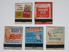 Vintage DIGBY's Linden House Coffee WHITE ROCK & Kings Advertising Matchbooks picture