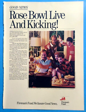 1990 Fireman's Fund Rose Bowl Live and Kicking Vintage 1990's Magazine Print Ad picture