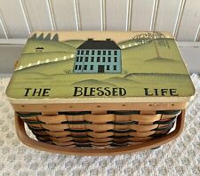 Hand Painted Wooden Basket Purse The Blessed Life Countryside Country Amish picture