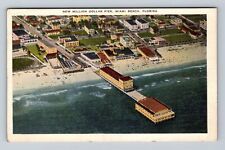 Miami Beach FL-Florida, New Million Dollar Pier, Antique Vintage Postcard picture