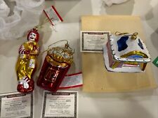 Rare Retired McDonald's McMemories Glass Ornaments Lot Of 3 From 1998 Club Only picture