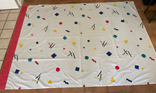 Vtg 80s 90s Cannon Geometric Shapes Grid Twin Flat Sheet Full House DJ Tanner picture