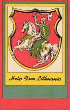 RARE 1951 PC HELP FREE LITHUANIA CAMPAIGN *  COAT OF ARMS VYTIS TEICH NOS MINT * picture